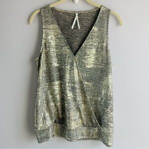 Anthropologie Top Sleeveless Surplice V Neck Sparkle Shimmer Party Fun EUC Small